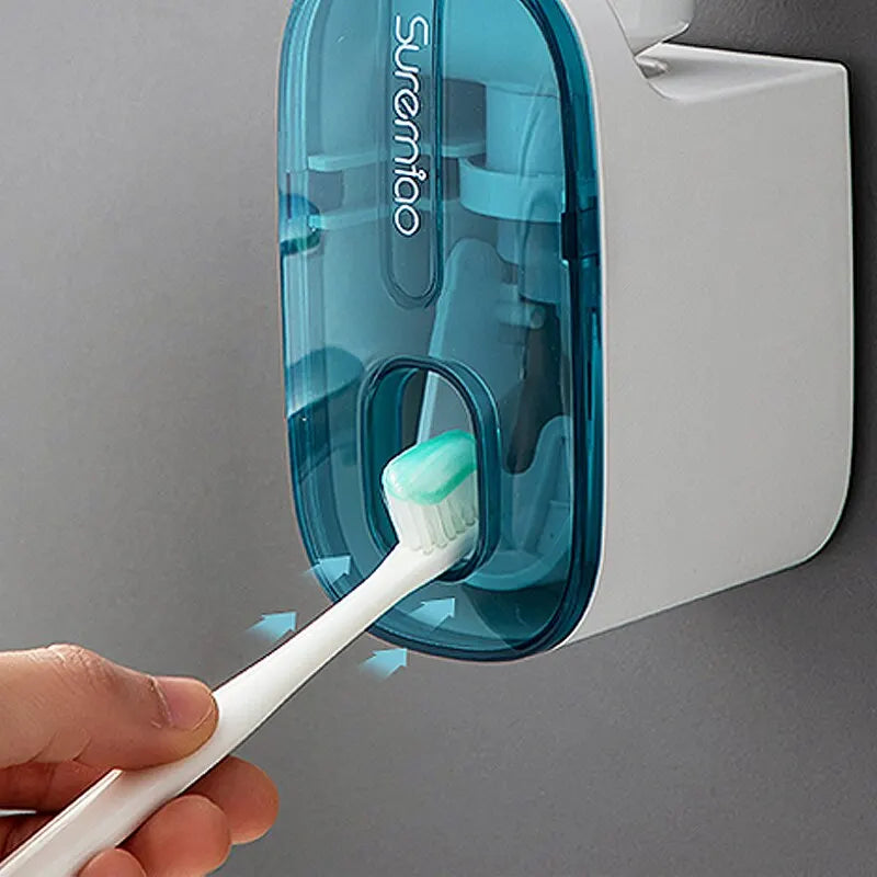 Automatic Toothpaste Dispenser Bathroom Accessories Wall Mount Lazy Toothpaste Squeezer Toothbrush Holder