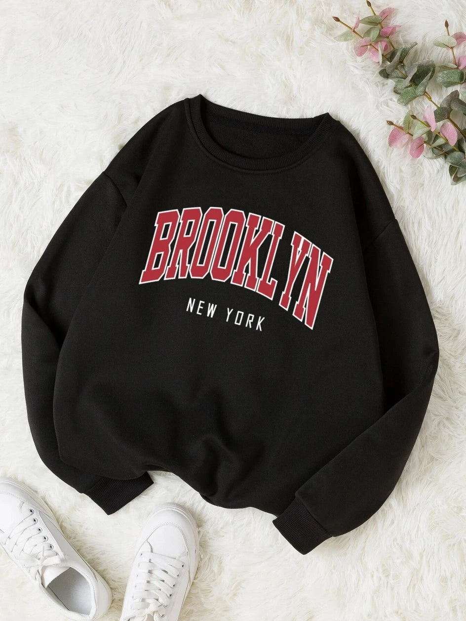 Brooklyn New Work Printed Hoodies Women Cotton Colorful Clothes  Basic Trend Hooded Tops Be Durable Harajuku Hoodie Womens