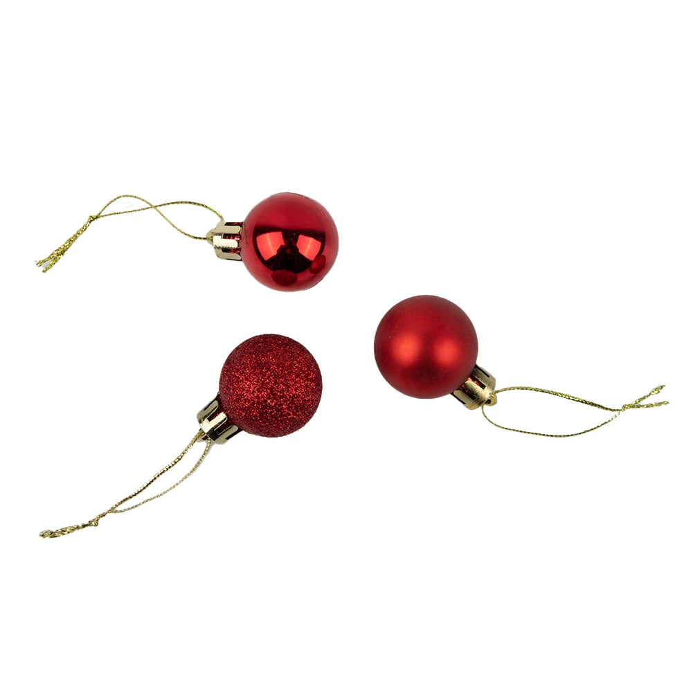 Christmas Ornaments 3cm Hanging Plastic Balls Set Xmas Tree Decorations For Holiday