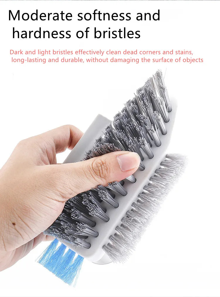 Wall Corner Cleaning Brush 4 In1 Multifunctional Toilet Gap Brush with Handle Window Gap Cleaning Brush Household Cleaning Tools