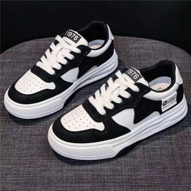 Sports Shoes Flat Female Sneakers Women Tennis Spring Casual Vulcanize Black Fashion Harajuku Thick-sole Sneakers