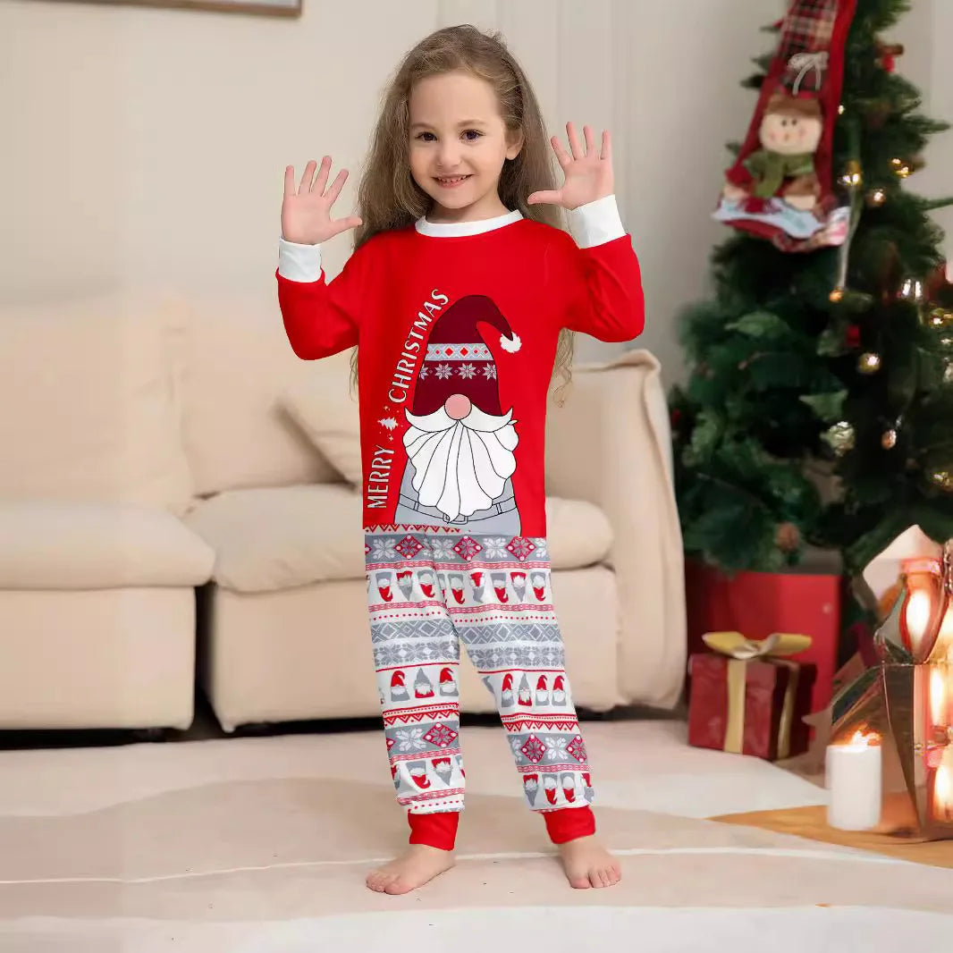 2024 Christmas parent-child clothing red family with a family Christmas clothing home clothing pajamas 2 sets