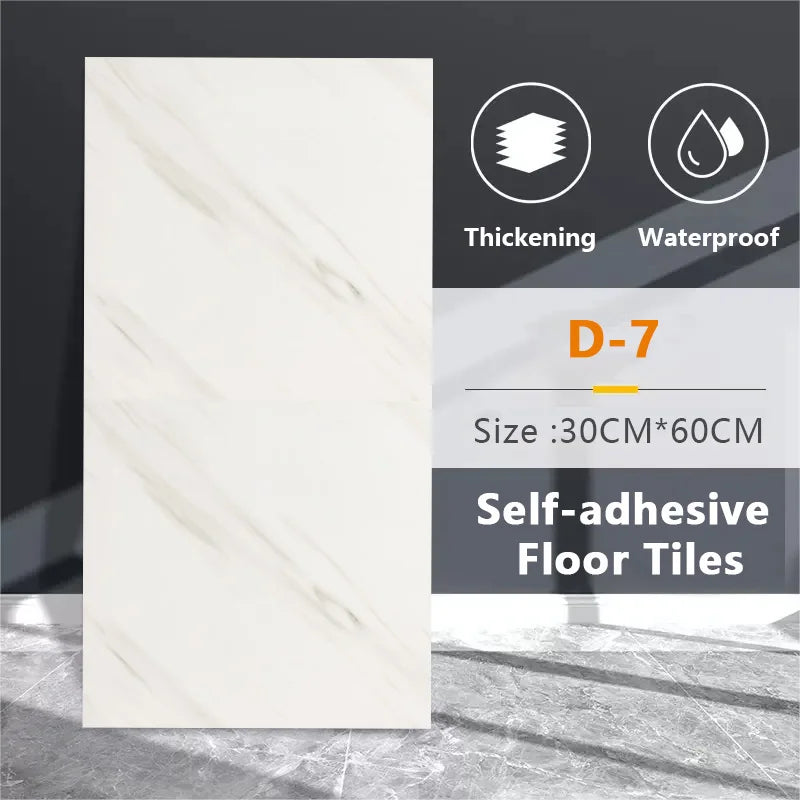 30cmx60cm Wall Stickers Thick Self Adhesive Tiles Floor Stickers Marble Bathroom Ground Waterproof Wall Sticker  PVC