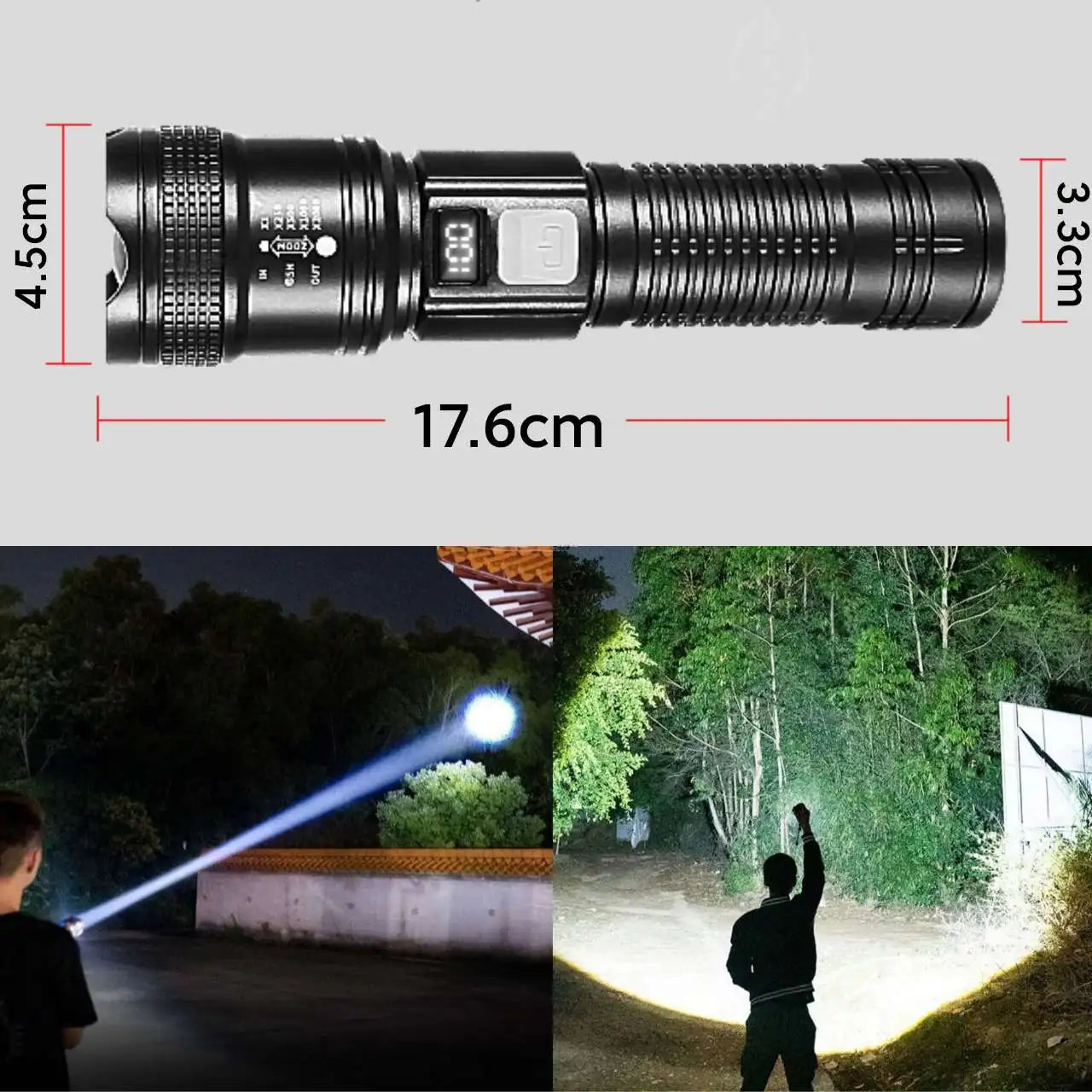 High Power Led Flashlights Built-in Battery 2000mah Tactical Flashlight Emergency Spotlight Most Powerful Lantern