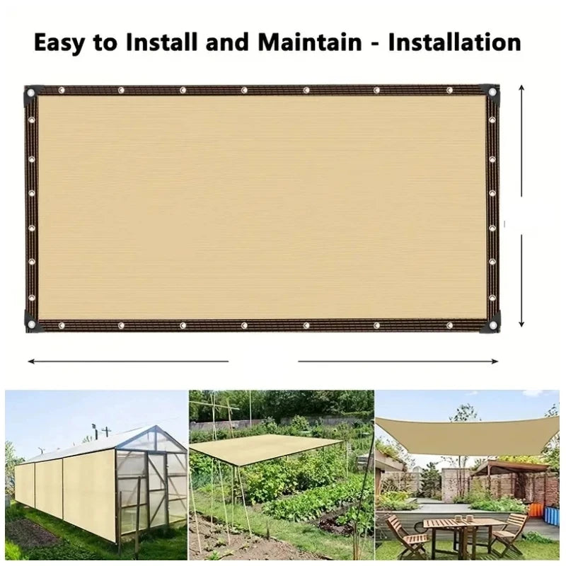 12-pin Sunshade Net Anti-ultraviolet Awning Plant Cover Net for Outdoor Garden Courtyard Swimming Pool Balcony Shade Cloth