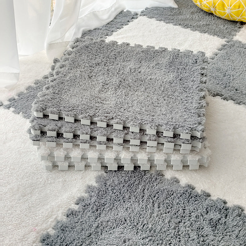 20pcs Fluffy Room Carpet, Bedroom, Children's Bedside Blanket, Stain Resistant Living Room, Splicing Mat,