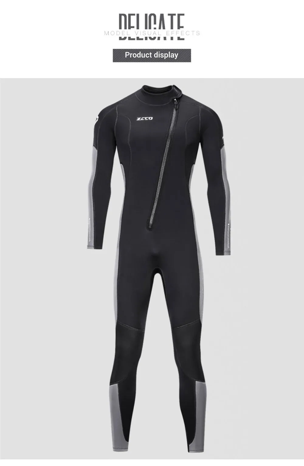 3MM Neoprene Wetsuit Men Surf Scuba Diving Suit Men Women Front Zipper Diving Suit Snorkeling Scuba Diving Full Wetsuit