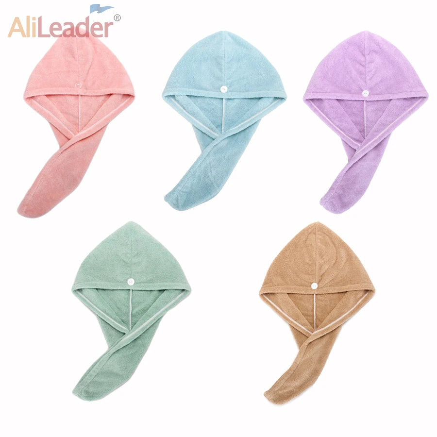 Quick-dry Hair Towel Women Hair Drying Hat Cap Hat Bath Hat Microfiber Solid Towel Cap Super Absorption Turban Hair Dry Cap