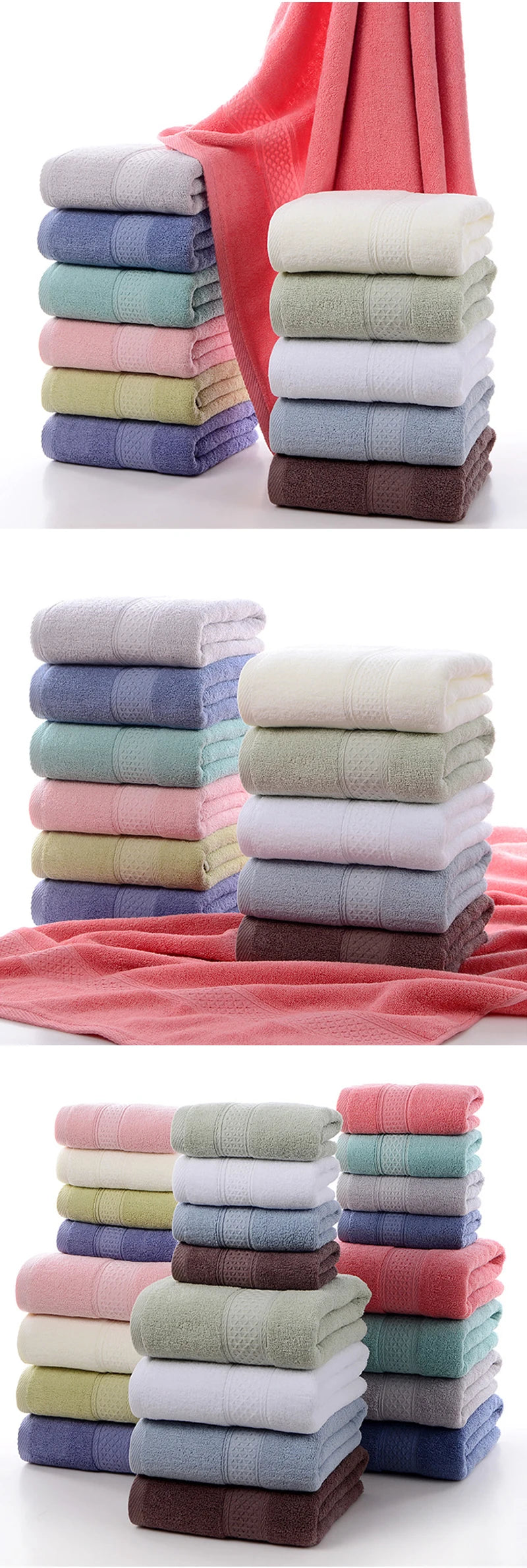 Thicken 100% cotton face Towel Adult Bath Towels water uptake Solid Color Soft Not shedding hair Do Not Fade bathroom home hotel