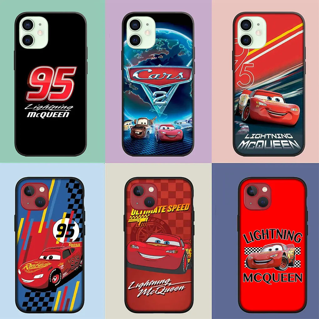 iPhone Cover Case Cars 95 Lightning McQueen Soft Casing for iPhone 16 15 14 Plus 13 12 Mini 11 Pro Max XS X XR