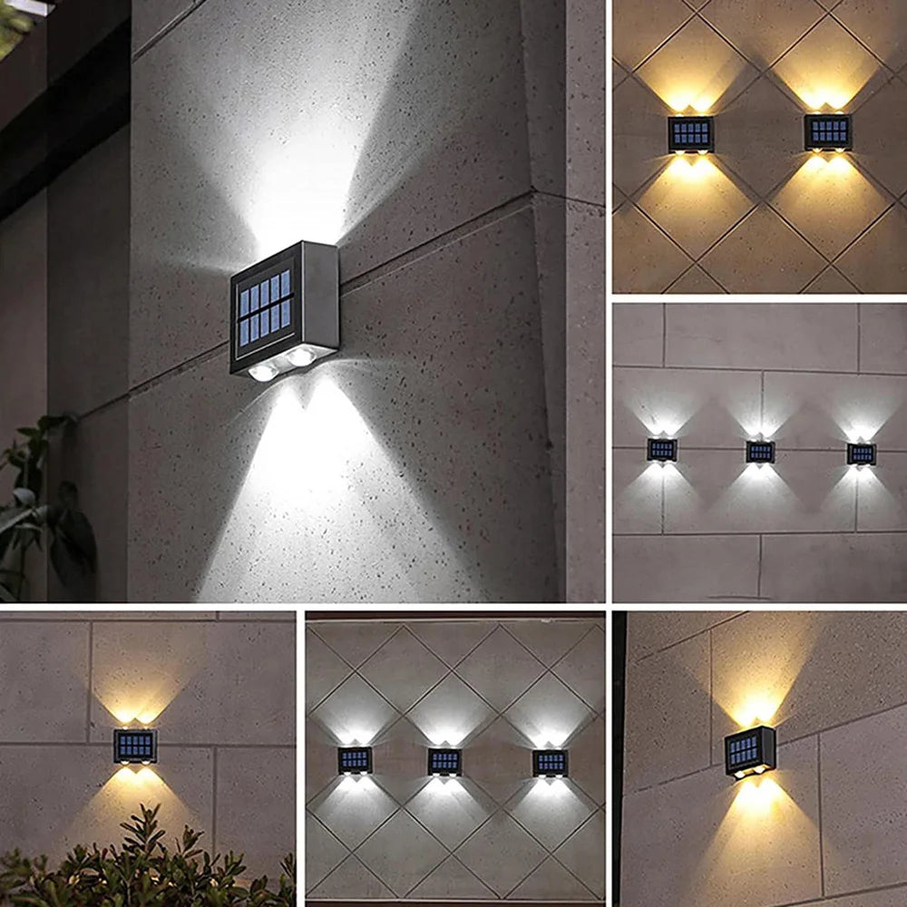 Solar LED Wall Lights Outdoor Garden Decoration Wall Lamp Waterproof Up And Down Luminous Lighting Outdoor Solar LED Lamp