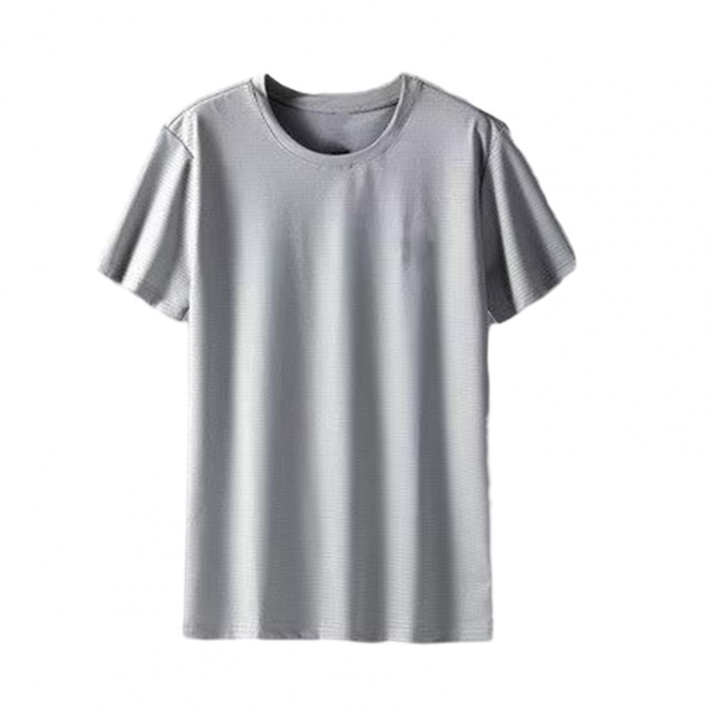 Men's Ice Silk Quick Dry Mesh T-shirt Summer Loose Sportswear Thin Breathable Short-sleeved