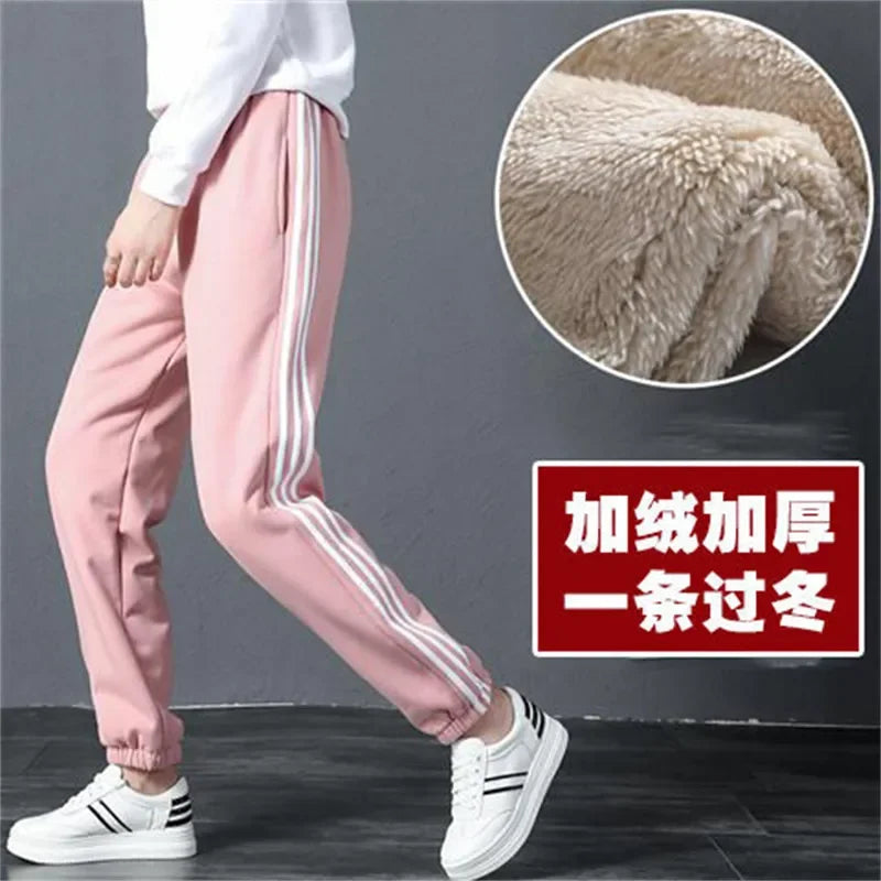 Women's Pants Winter Casual Gym Sweatpants Warm Fleece Trouser Workout Lamb Wool Thick Sports Pants for Women