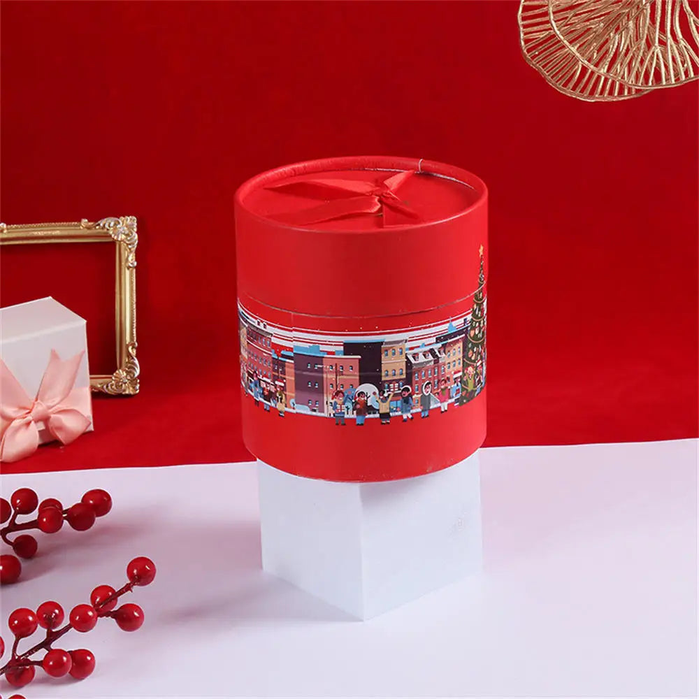 1Pc Christmas Candy Box Christmas Eve Apples Gift Packing Box Mousse Christmas Cake Dessert Boxs Christmas Decoration Supplies