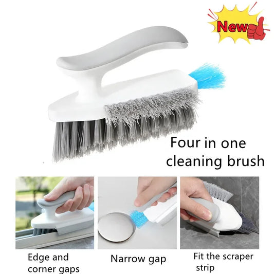 Wall Corner Cleaning Brush 4 In1 Multifunctional Toilet Gap Brush with Handle Window Gap Cleaning Brush Household Cleaning Tools