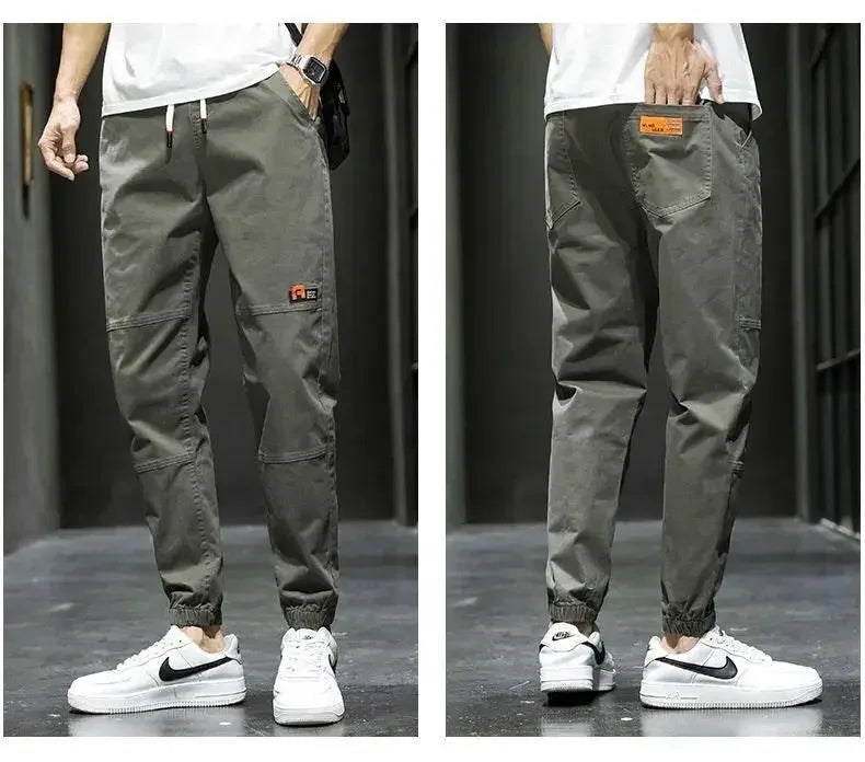 KPOP Fashion Style Harajuku Slim Fit Trousers Loose All Match Harem Pant Straight Leg Cargo Pants Pockets Casual Pants