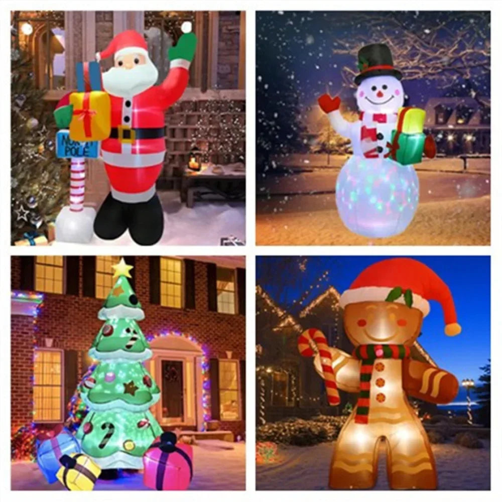 Christmas Inflatables Glowing Snowman Penguins Santa Claus with Built-in LED Decoration for Xmas