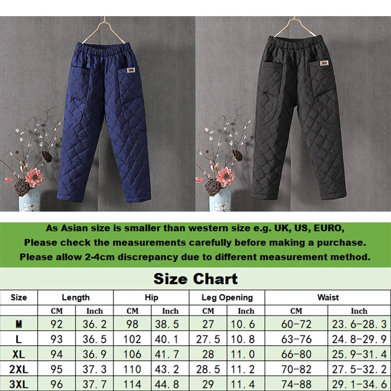 Hot Women Winter Pants Cotton Padded Thick Warm Trousers Waterproof Ski Pants Casual