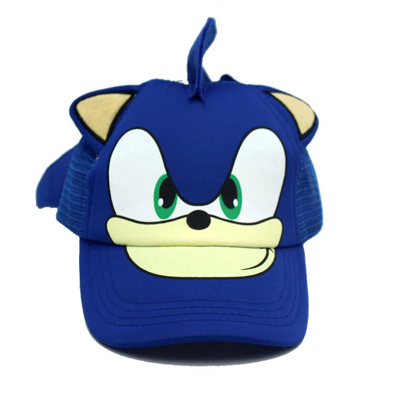 Sonic The Hedgehog High-value Cartoon Printed Baseball Cap Children Adult Parent-child Breathable Mesh Sunshade Hat