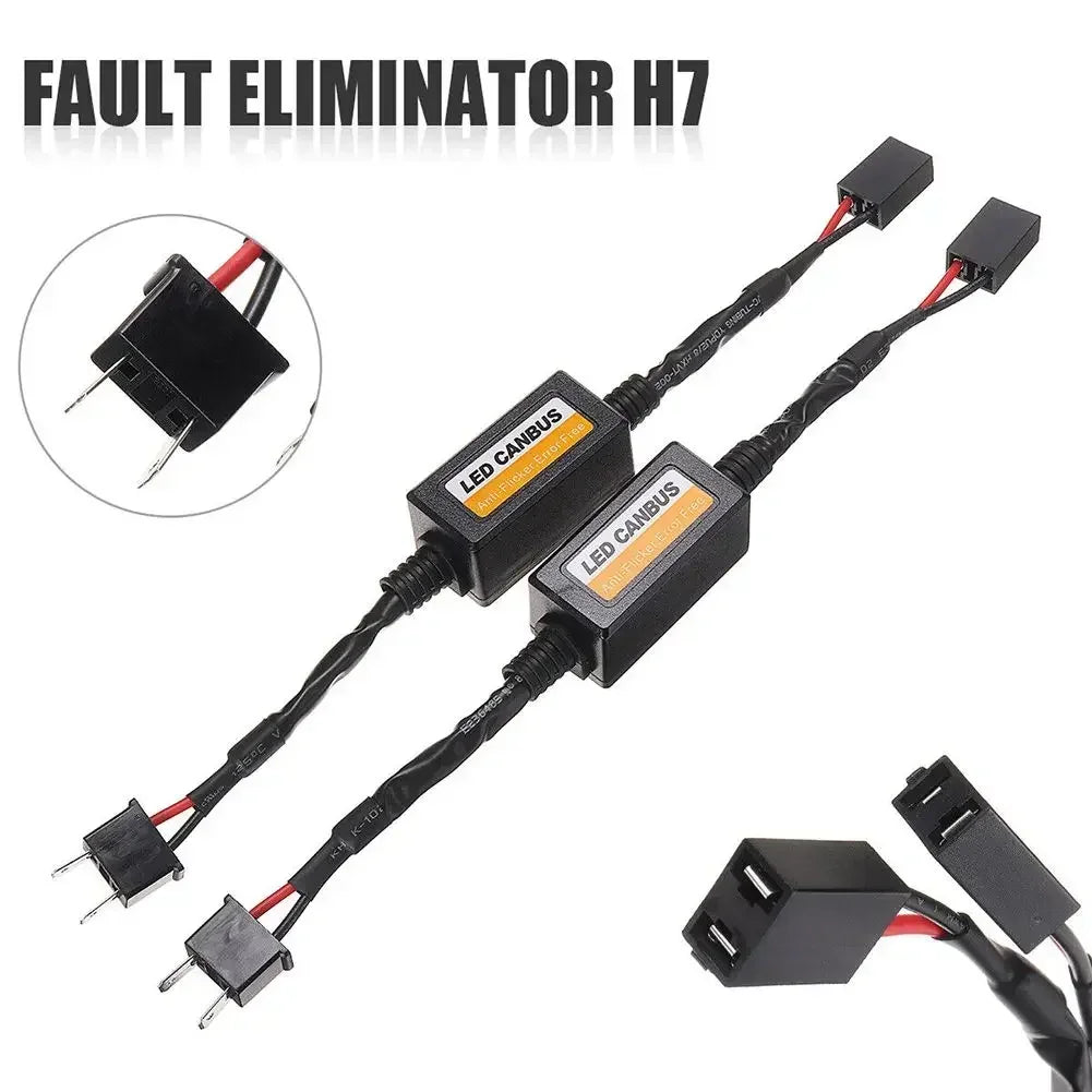 2Pcs H7 Car Load Resistor Error Canceller LED Decoder Canbus Free Wiring Canceller Decoder Light Headlight  Adapter Canceller NE