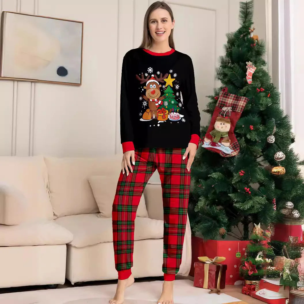 Christmas tree Pajama printing family Christmas set for a family of four pajamas pants 2 pieces