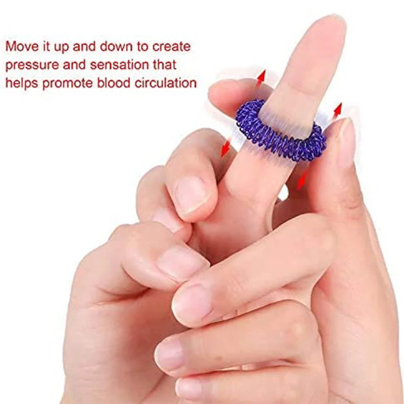 Finger Rings Acupressure Stress Relief Spiky Sensory Decompression Toys Relief Anxiety Relief Finger Toys