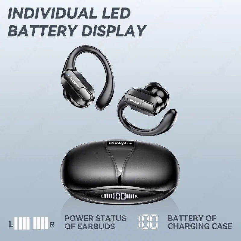 Lenovo Wireless Headphones with Mics, Button Control, LED Power Display