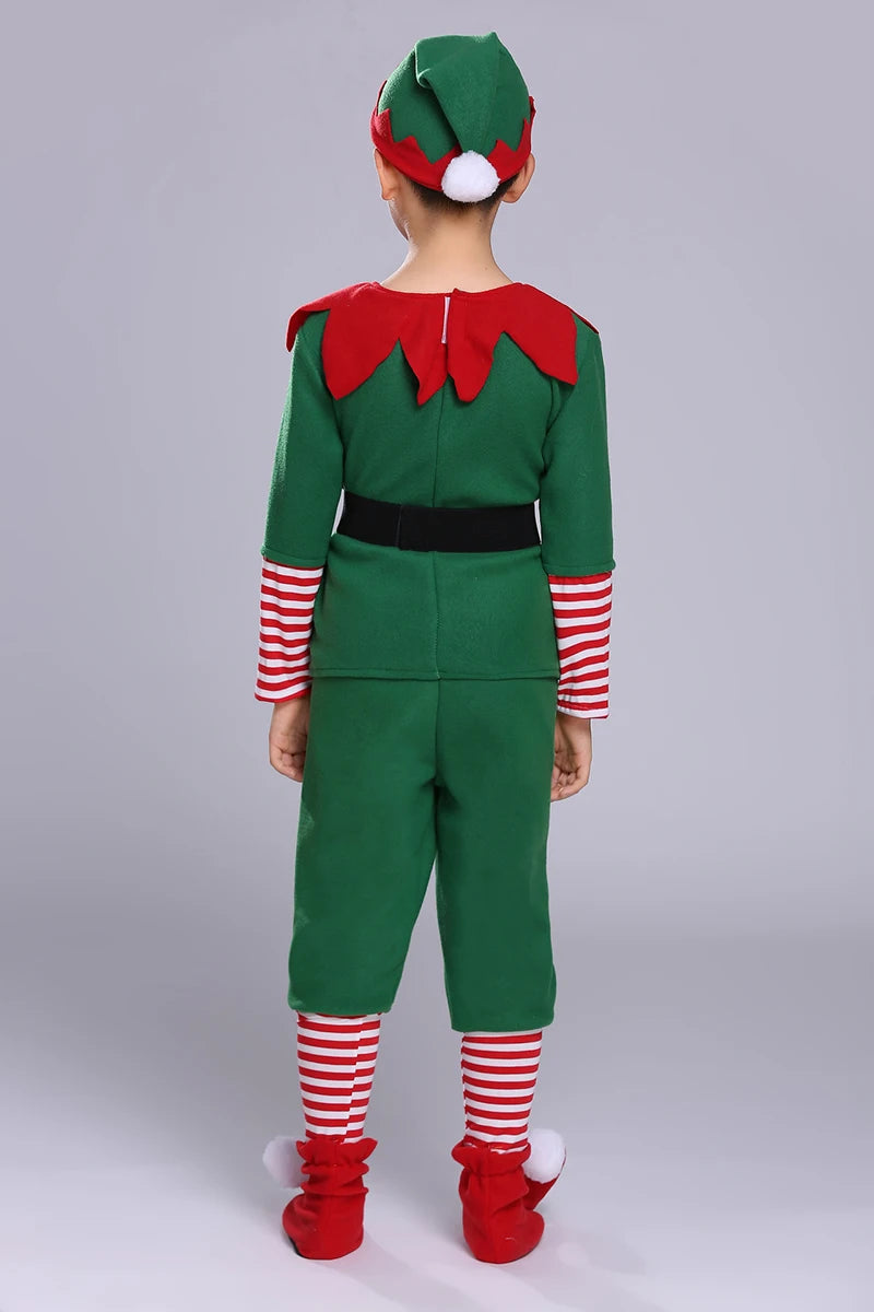 Family Green Elf Christmas Costume Cosplay Outfits Carnival Party Xmas Dress Gift