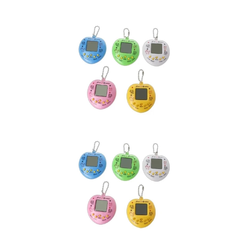 Digital Game Keychain Nostalgic Virtual Digital Pet Retro Handheld Electronic Game Machine with Keychain