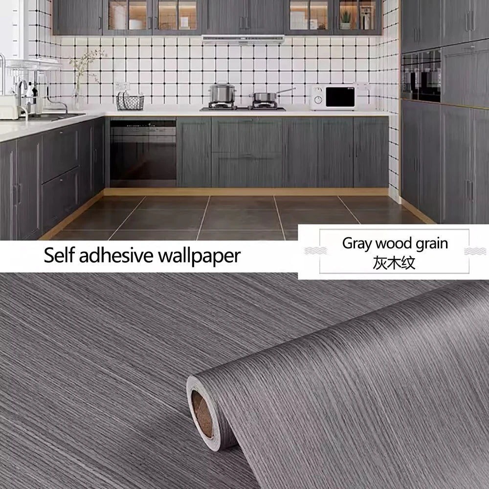 Decorative wall Paper Waterproof Wood Vinyl Wallpaper Self Adhesive wallpapers Doors Cabinet Desktop Modern Furniture Decorative wall Paper