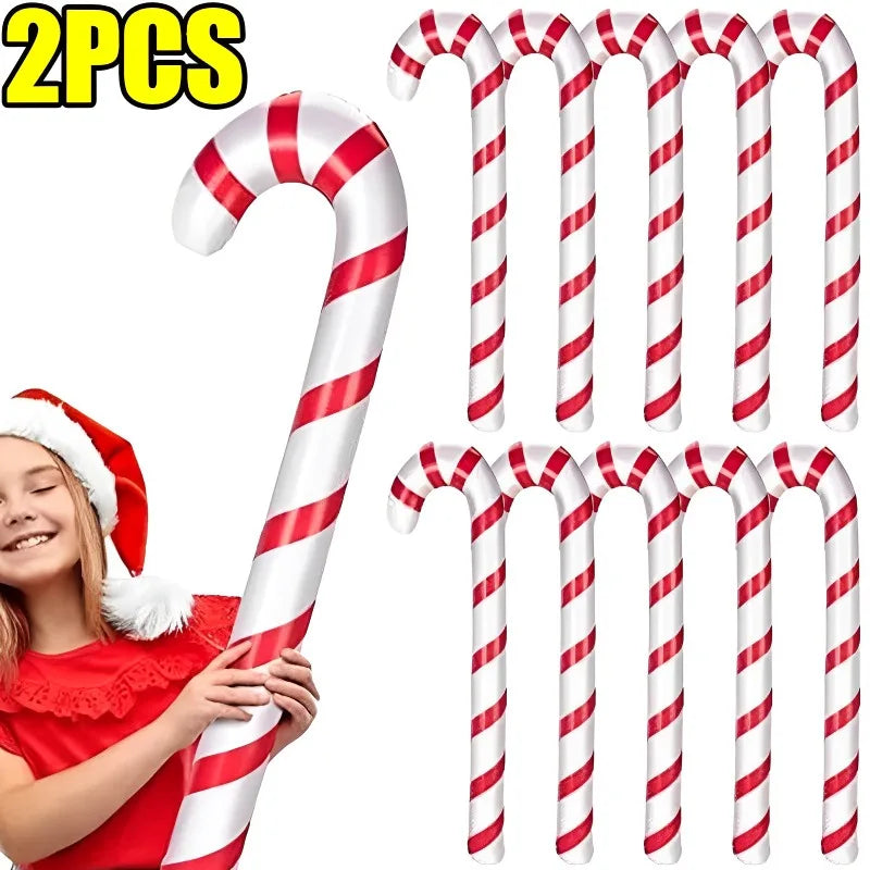 120/90CM Inflatable Christmas Candy Canes Inflatable Candy Sticks for Xmas