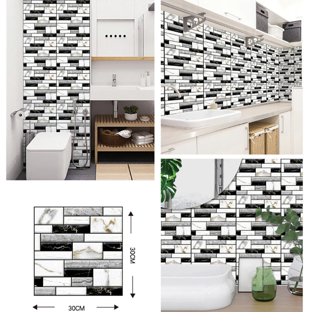 3D Wall Sticker Imitation Brick Wallpaper Decor Waterproof Self Adhesive Wall Stickers Home Decor Living Room Kitchen 5/10/20Pcs