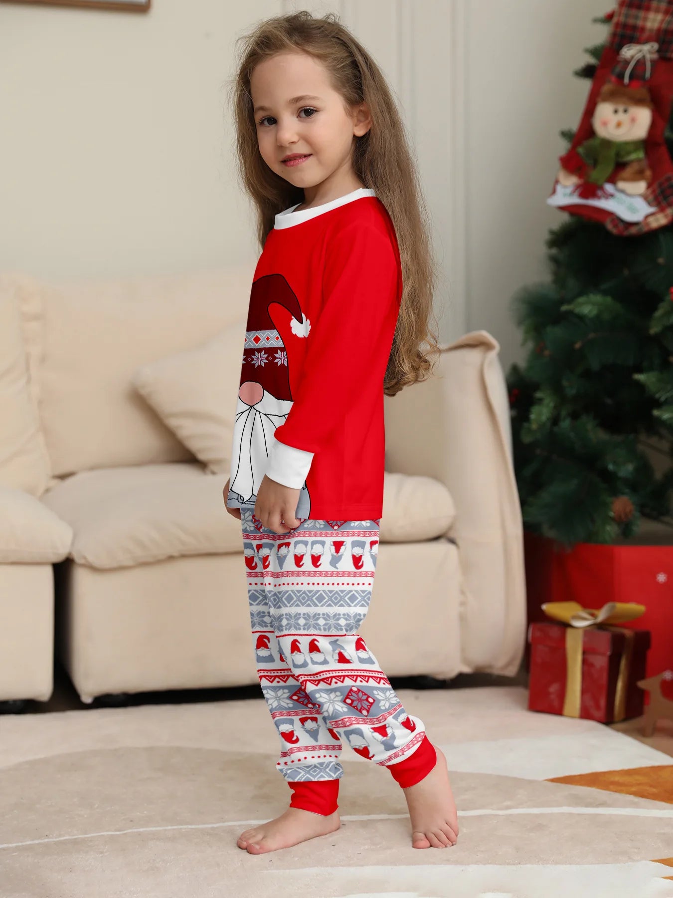 2024 Christmas parent-child clothing red family with a family Christmas clothing home clothing pajamas 2 sets