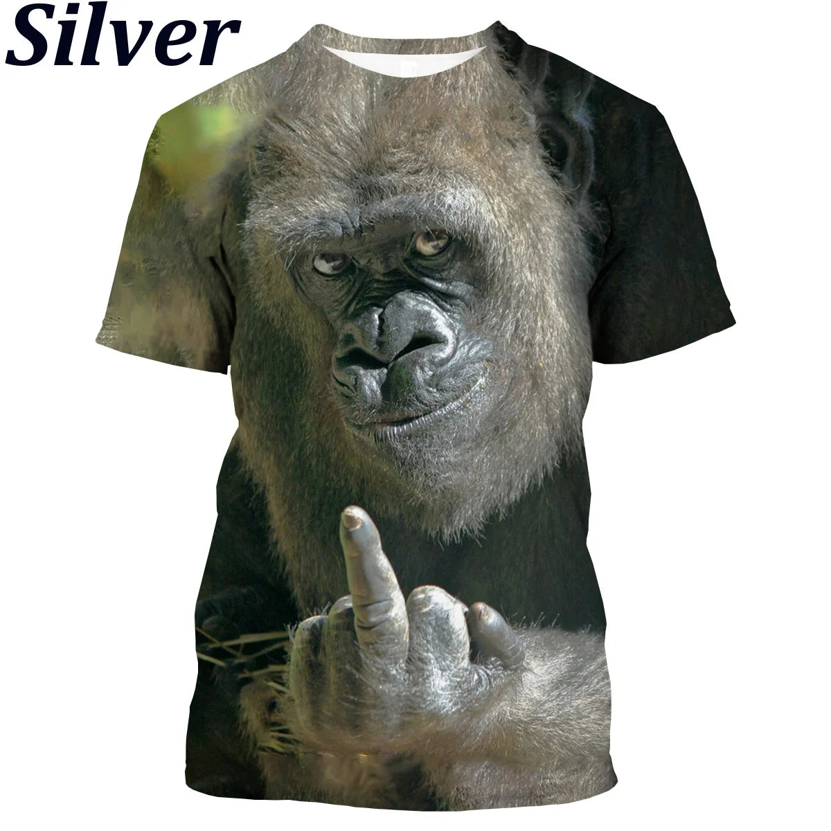 New Fashion Parody Gorilla Fun Monkey 3D Printed T-shirt Men's and Women's Summer Casual Short Sleeved Animal Shirt Top