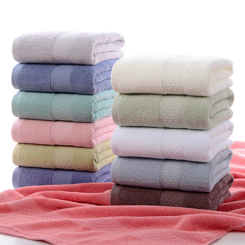 Thicken 100% cotton face Towel Adult Bath Towels water uptake Solid Color Soft Not shedding hair Do Not Fade bathroom home hotel