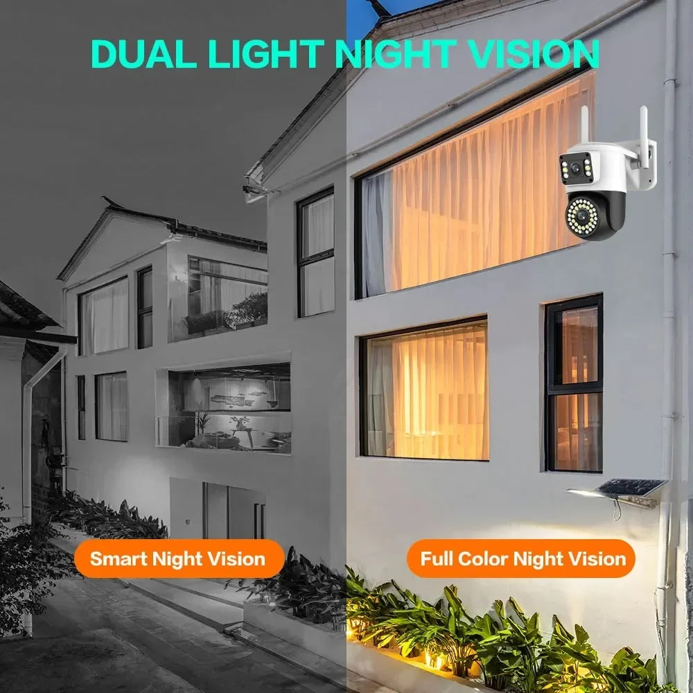 4K 8MP HD YOOSEE IP Camera Dual Lens PTZ Wifi Camera Dual Screen Auto Tracking Two Way Audio Color Night Vision Security Camera