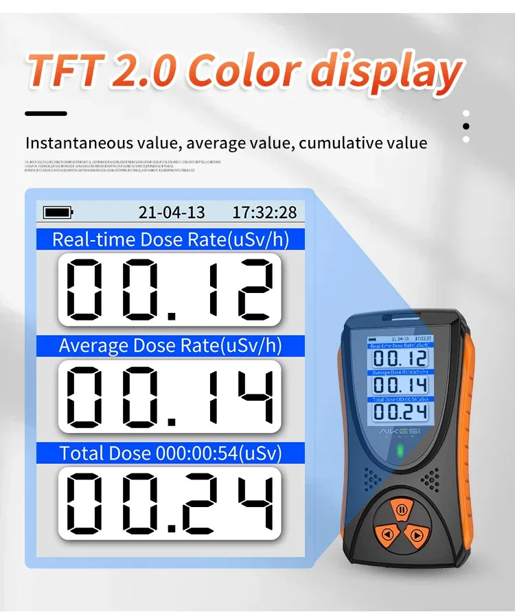 HFS-10 Geiger counter Nuclear Radiation Detector X-ray Beta Gamma Detector Geiger Counter Dosimeter Lithium battery