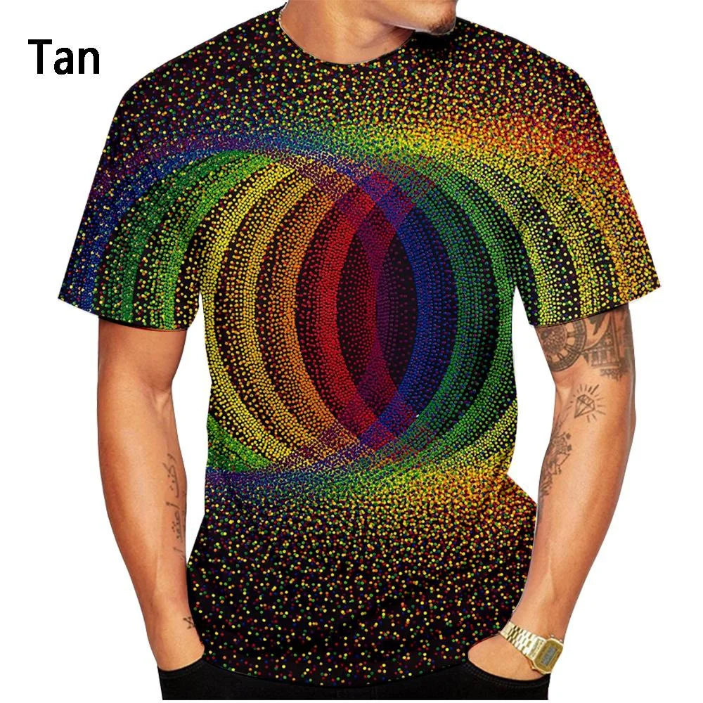 New Fashion Vertigo Hypnosis 3d Printed T-shirt Men and Women Summer Casual Short Sleeve Color Fluorescent Shirt Top