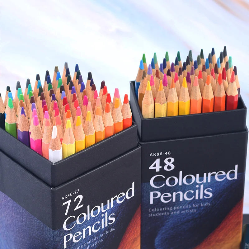 Professional 12/18/24/36/48/72 Colors Oily Colored Pencils Hexagon Wooden Handle Set Artist Painting Drawing Sketch Art Design