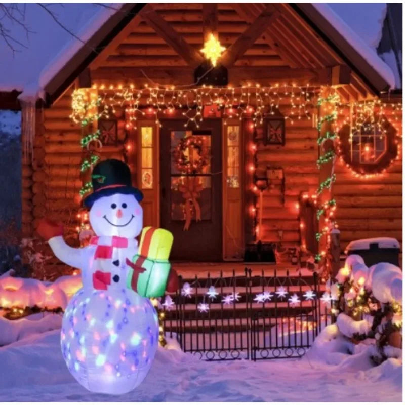 LED Inflatable Snowman Air Pump Night Lamp Illuminated Giant Santa Claus Snowman For Christmas Decoration