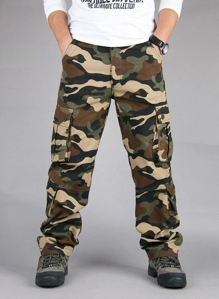 Men Cargo Pants Loose Army Tactical Pants Multi-pocket Trousers Pantalon Homme Big Size Male Military Mens Overalls