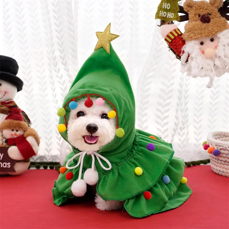 Dog Christmas Costume Dogs Elk Santa Claus Dog Cats Coat Hoodies Christmas Dogs Costume