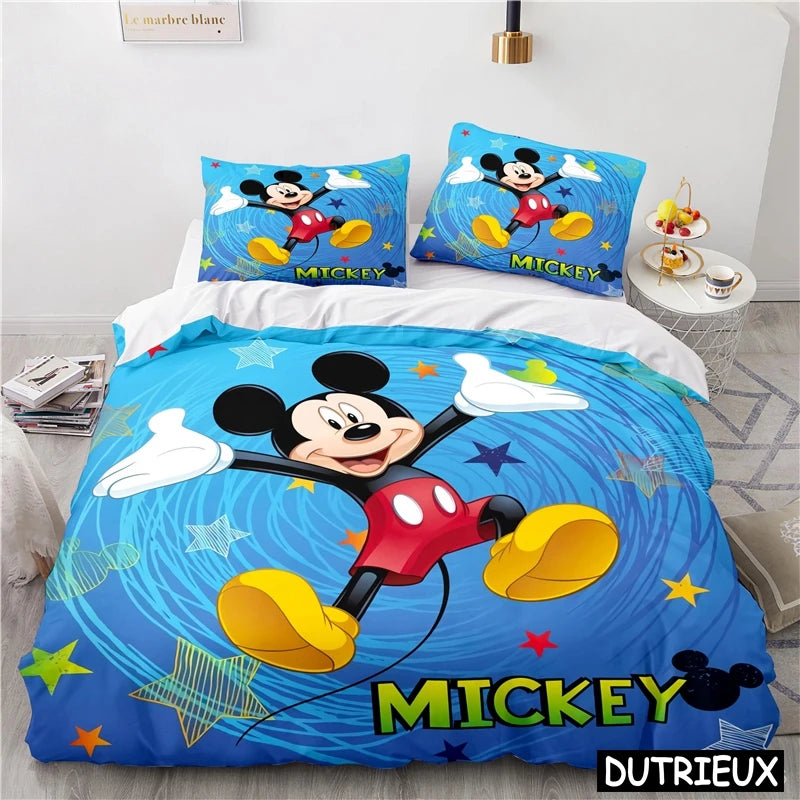 Lovely Mickey Minnie Mouse Duvet Cover & Pillowcase Set Twin Full Queen King Size Bedding Set Soft Comforter Cover Set Bedspread