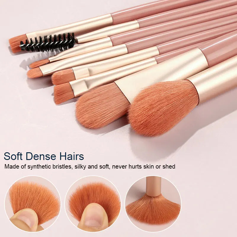 8PCS Makeup Brushes Set for Cosmetic Concealer eyelashes Blush Loose Powder Eyeshadow Women Soft fluffy Blending Beauty Tools