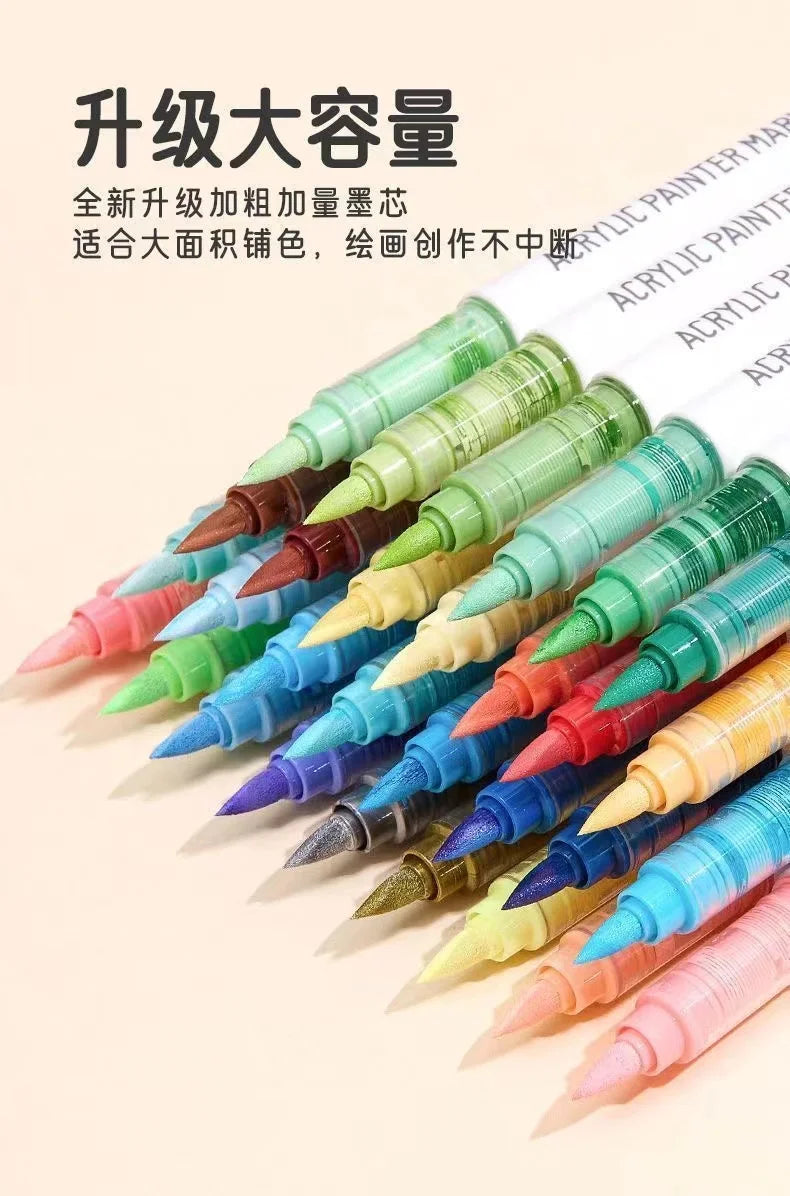 Aesthetic stationery graffiti Color markers acrylic marker Brush tip pens art supplies drawing pens