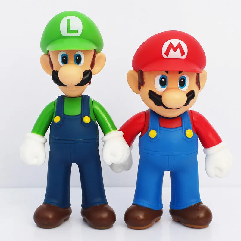 Super Mario Luigi Peach Bowser Yoshi Warrior Action Figure Anime Model Toys Cartoon Doll