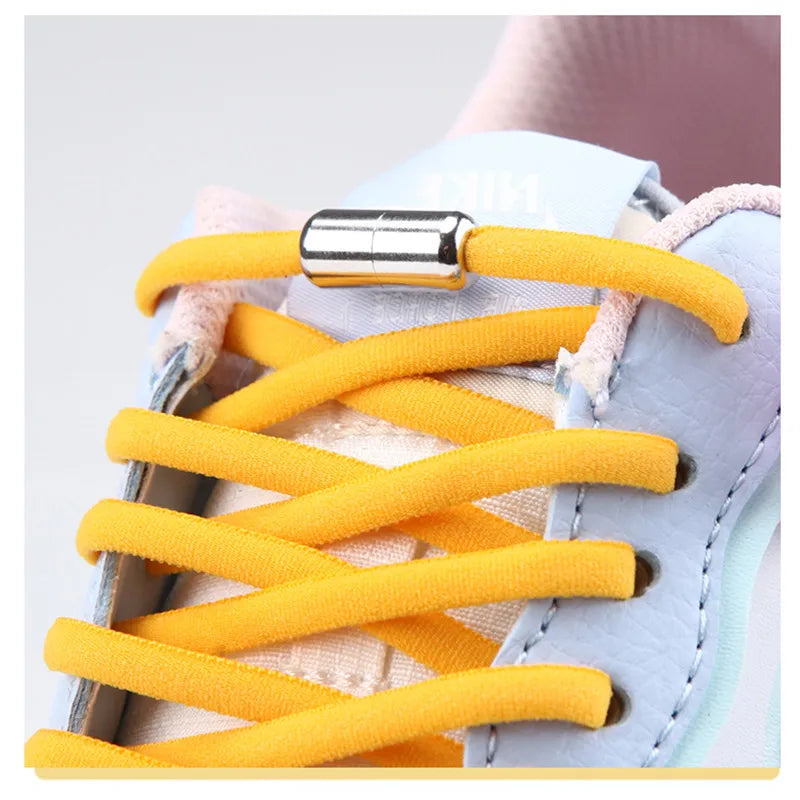 No Tie Shoelaces for Kids and Adult Sneakers Shoelace Quick Lazy Metal Lock Laces Shoe Rope