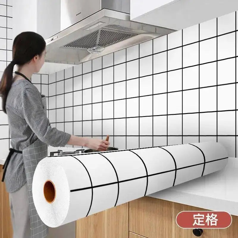 Self-Adhesive Wallpaper Kitchen Oil-Proof Film Stove Waterproof Moisture-Proof Countertop Cabinet Renovation Tile Marble Sticker