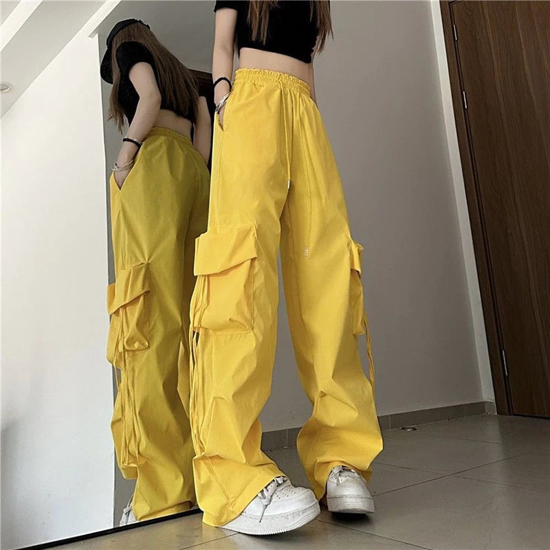 Cargo Pant Women Hip Hop Loose Casual Trousers American High Waist Big Pockets