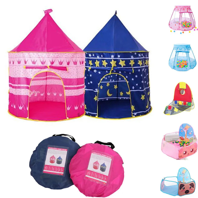 Portable Baby Tents Castle Kids Play House Camping Toys Tipi Prince Folding Tent